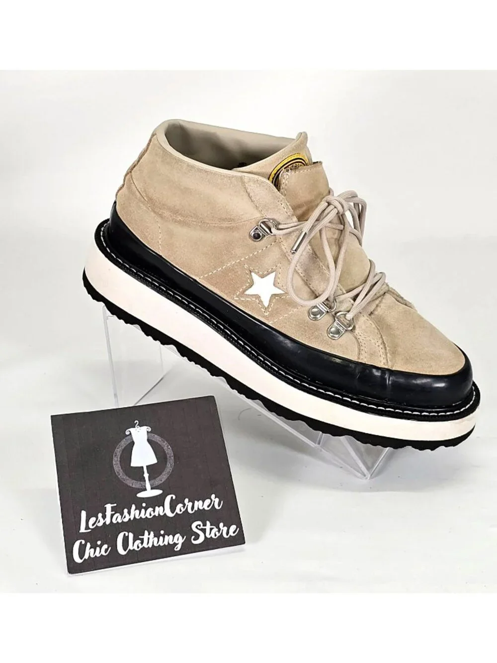 Converse Women's Beige Fleece Lined One Star Boot Sneakers Shoes Size 7.5 1962 - Picture 14 of 16